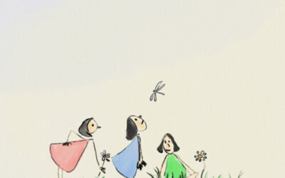Meisjes in gras